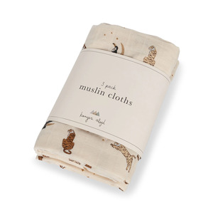 Baby Wraps: Konges Sløjd 3 Pack Muslin Cloths Roar