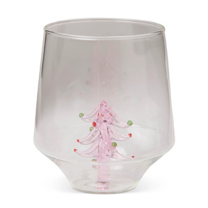 Glassware: Kip & Co Tickled Pink Christmas Glass Tumbler
