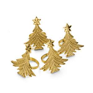 Kip & Co Oh Christmas Tree Brass Napkin Rings