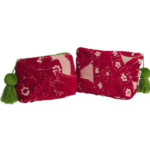 Sage & Clare Lucia Terry Pouch - Crimson