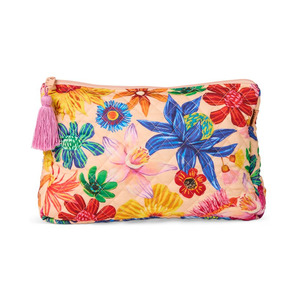 Kip & Co Wild Flowers In Bloom Quilted Cotton Toiletry Purse
