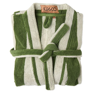 Kip & Co Moss Stripe Terry Bath Robe
