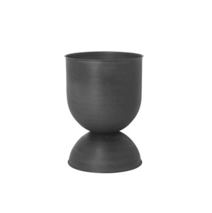 Planter: Ferm Living Hourglass Pot - Extra Small - Black/Dark Grey