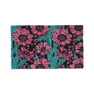 Rugs And Door Mats: Kip & Co Tumbling Flowers Black Coir Door Mat
