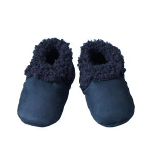 Childrens Footwear: Nature Baby Lambskin Booties Navy