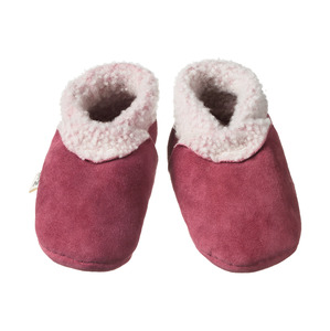 Childrens Footwear: Nature Baby Lambskin Booties Rhubarb