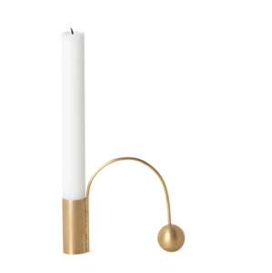Ferm Living: Ferm Living Balance Candle Holder - Brass - Green