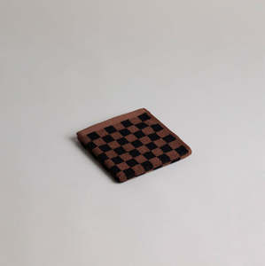 Baina Quill Organic Cotton Face Cloth Tabac/Noir