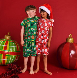 Gifts Under 100: Kip & Co Santa's Little Helper Organic Cotton Short Sleeve Tee & Short Pyjama Set