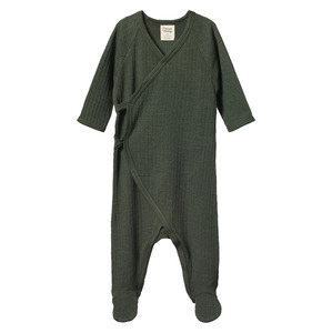 Nature Baby Long Sleeve Merino Kimono Bodysuit Thyme