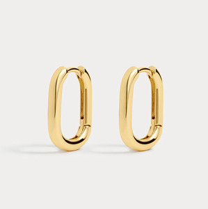 Luv Aj Chain Link Huggies- Gold