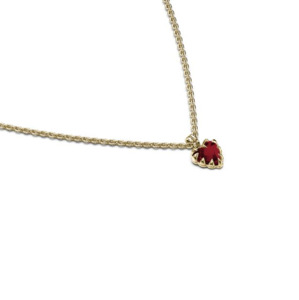 Stolen Girlfriends Club Mini Love Claw Necklace - Gold Plated Garnet
