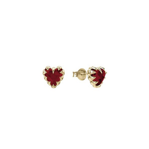 Stolen Girlfriends Club Love Claw Earrings - Gold Plated Garnet