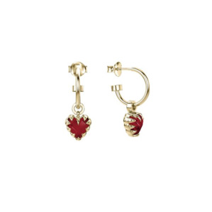 Stolen Girlfriends Club Love Claw Anchor Earrings - Gold Plated Garnet