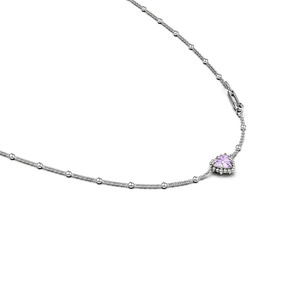 Stolen Girlfriends Club Dahlia's Heart Necklace Pink Amethyst