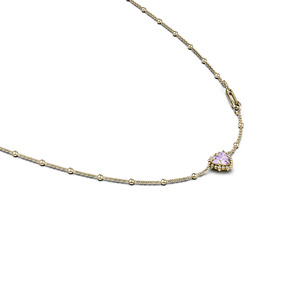 Stolen Girlfriends Club Dahlia's Heart Necklace Pink Amethyst - Gold