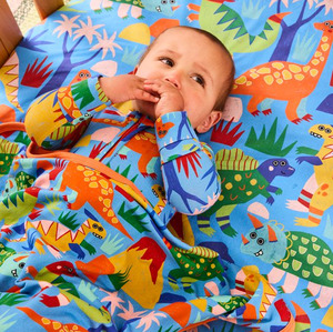 Kip & Co Dinosaur Roar Organic Cotton Baby Fitted Sheet