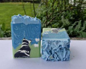 Products: English Sheep Dog Goats milk soap Mokau Soaps