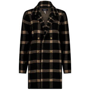 Mila Women's Knit Coatigan - Black Barley Check