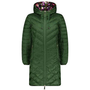 Womens Packable Down Jackets Coats: Arnie Women's 90/10 Reversible Down Coat - Cypress/Purple Fleur