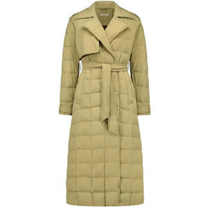 Maisey Women's 90/10 Stretch Down Trench Coat - Mushroom