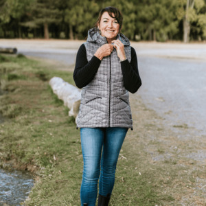 Mary-Claire Women's 90/10 Packable Down Vest - Gingham