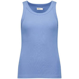 Sale Tops: Eddie Women's Cotton Ribbed Tank - Pool Blue