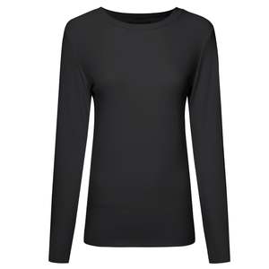All Tops: Lina Long Sleeve Ribbed Top - Black