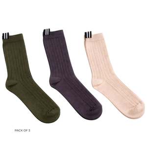 All Womens: Lily Wool Blend Socks - Cocoa Powder/Blush/Bonsai