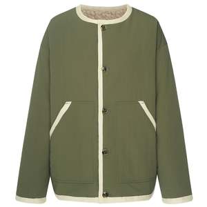 Juniper Reversible Faux Shearling Jacket - Olive Green/Cream