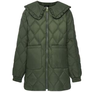 Jackets And Coats: Tess Quilted Coat - Olive Green