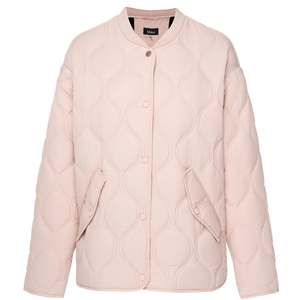 Jackets And Coats: Talei Quilted Bomber Jacket - Blush