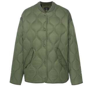 Jackets And Coats: Talei Quilted Bomber Jacket - Olive Green
