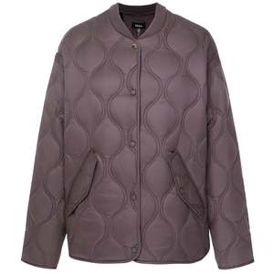 Jackets And Coats: Talei Quilted Bomber Jacket - Cocoa Powder