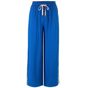 Indiana Women's Wide Leg Pants | Dazzling Blue with Cream Side Stripes