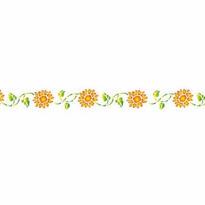 REDESIGN Stencil Sunflowers Border