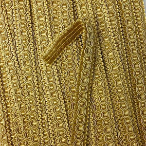 Upholstery Trimmings Gimp Braid: GIMP BRAID Fancy 15mm Gold