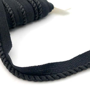 Upholstery Trimmings Flanged Cord: FLANGED CORD Black