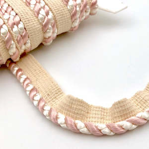 Upholstery Trimmings Flanged Cord: FLANGED CORD Ivory and Blush