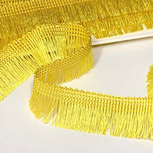 Upholstery Trimmings Tassels Pom Pom: TASSEL FRINGE Yellow