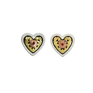 Leathercraft Hardware Conchos: IVAN Ruby Canyon Heart Concho