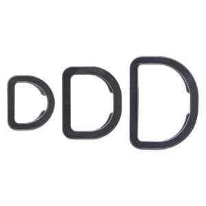 Leathercraft Hardware D Rings: IVAN Black Plastic Dees 4PK