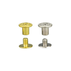 Leathercraft Hardware Screw Posts: IVAN Solid Brass Decorative Screw Posts