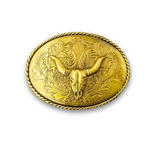 IVAN Steer Skull Oval Trophy Buckle