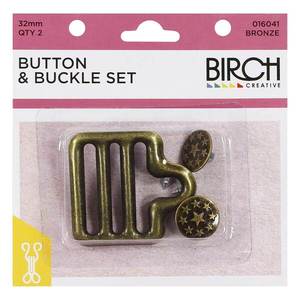Leathercraft Buckles Other Buckles: BIRCH Dungaree Button & Buckle Set