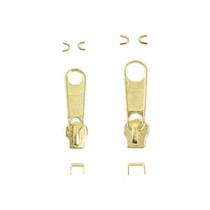 Leathercraft Supplies Zippers: IVAN Brass Zipper Heads & Stoppers 6PK