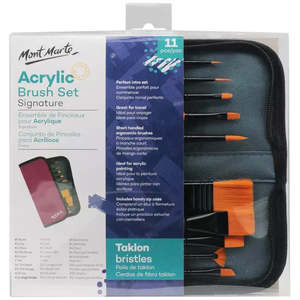 Upcycling Tools Artist Brushes: MONT MARTE Acrylic Brush Set Wallet