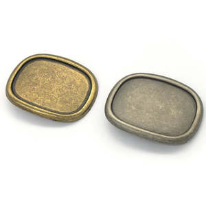 Leathercraft Buckles Trophy Buckles: IVAN Oval Raised Edge Buckle Blank