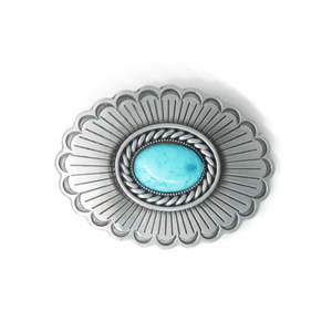 Leathercraft Buckles Trophy Buckles: IVAN Turquoise Stone Oval Trophy Buckle