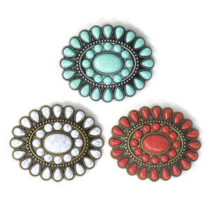 Leathercraft Buckles Trophy Buckles: IVAN Starburst Stone Trophy Buckle